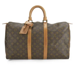 Louis Vuitton Keepall Leather Logo Bag - Multi