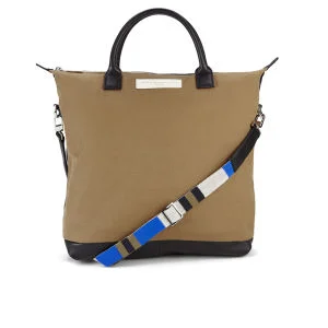 WANT LES ESSENTIELS Men's Ohare Cotton and Leather Shopper Tote Bag - Multi Beige/Navy Image 1
