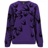 McQ Alexander McQueen Women's Classic Birds Sweatshirt - Fig with Block Flock - Image 1