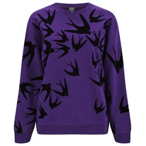McQ Alexander McQueen Women's Classic Birds Sweatshirt - Fig with Block Flock