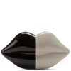 Lulu Guinness Women's 50:50 Lips Perspex Clutch - Black/Stone - Image 1