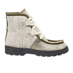 Penelope Chilvers Women's Incredible Moccasin Pony Skin Lace up Boots - Gin and Tonic Image 1