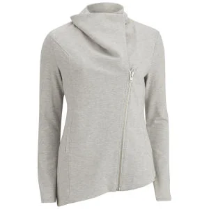Helmut Lang Women's Zip-Up Sweatshirt with Asymmetric Back - Grey Heather