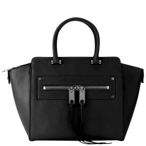 MILLY Riley Leather Tote Bag - Black