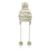 French Connection Delsa Knit and Faux Fur Bobble Hat - Cream - Image 1