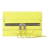 MILLY Riley Leather Clutch Bag - Limeade - Image 1