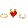 Maria Francesca Pepe Heart and Midi Ring Set - Gold - Image 1