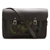 The Cambridge Satchel Company Men's 15 Inch Satchel with Camouflage Haircalf Pocket - Dark Brown - Image 1