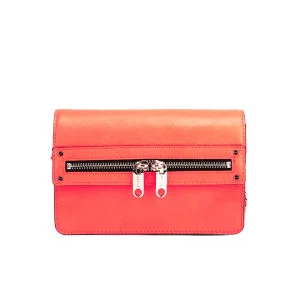 MILLY Women's Riley Small Cross Body Leather Bag - Neon Peach