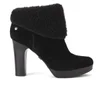 UGG Women's Dandylion Suede/Sheepskin Heeled Ankle Boots - Black - Image 1