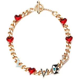 Maria Francesca Pepe Chunky Chain Love Necklace - Gold