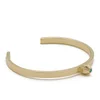 Maria Francesca Pepe Thin Cuff Bracelet with Flat Swarovski Stud - Gold - Image 1