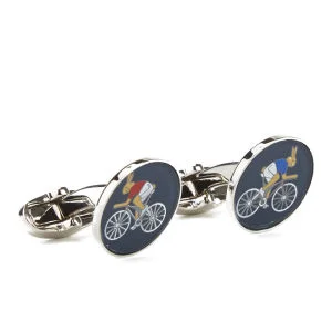 Paul Smith Accessories Men's Cycling Rabbit Cufflinks - Navy Image 1