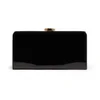 Lulu Guinness Flat Frame Patent Leather Purse with Lips - Black - Image 1