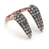 Katie Rowland Women's Stone Studded Fang Ring - 18 Carat Rose Gold - Image 1