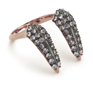 Katie Rowland Women's Stone Studded Fang Ring - 18 Carat Rose Gold