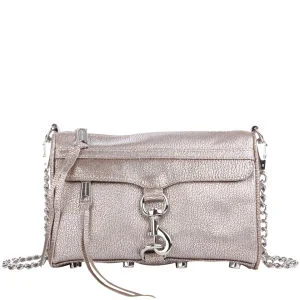 Rebecca Minkoff Mini Mac Leather Shoulder Bag - Silver Image 1