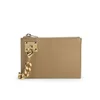 Sophie Hulme Small Zip Leather Pouch with Chain - Camel - Image 1