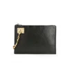 Sophie Hulme Large Zip Leather Pouch with Chain - Black - Image 1