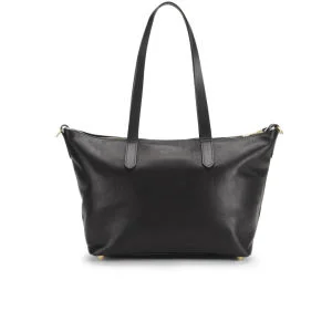 Mimi Juno Soft Zip Leather Tote Bag - Black