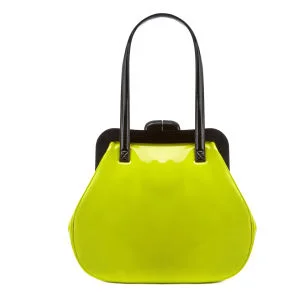 Lulu Guiness Pollyanna Mid Patent Leather Grab Bag - Chartreuse
