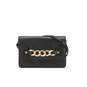 MILLY Women's Thompson Chain Detail Leather Small Cross Body Bag - Black Image 1