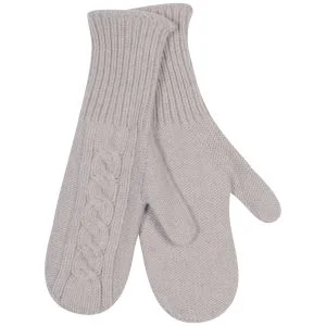 Johnstons of Elgin Cable Knit Cashmere Mittens - Agate