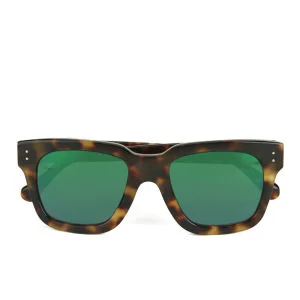 Linda Farrow Acetate with Green Lens Sunglasses - Tortoise Shell