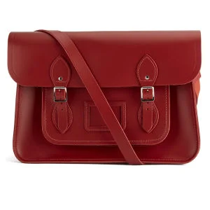 The Cambridge Satchel Company 15 Inch Classic Leather Satchel - Red Image 1