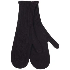 Johnstons of Elgin Cable Knit Cashmere Mittens - Plum Image 1