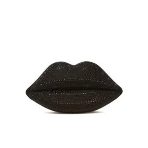 Lulu Guinness Swarovski Lips Clutch - Black Image 1