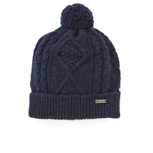 Barbour Knitted Sub Bobble Hat - Naval Blue Image 1