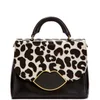 Lulu Guinness Small Izzy Leather Satchel - Stone Leopard - Image 1