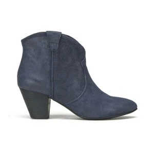 Ash Women's Jalouse Suede Heeled Ankle Boots - Midnight