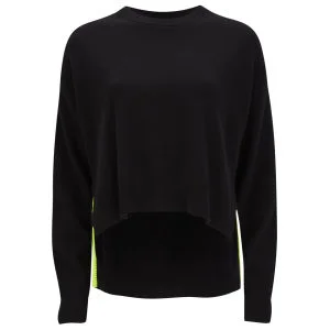T by Alexander Wang Women's Cashmere Wool Mix with Pop Accent Crew Neck Pullover - Black