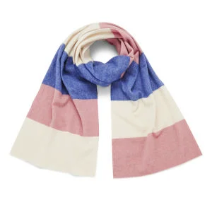 Maison Kitsuné Women's Wool and Cashmere Scarf - Pink/Ecru/Blue