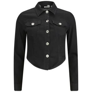 Love Moschino Women's Denim Jacket with Laces - Black Image 1
