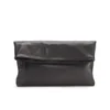 Mimi Luna Soft Zip Foldover Leather Clutch Bag - Black - Image 1