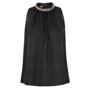 Moschino Cheap and Chic Women's 0211 6138 Jewel Collar Shirt - Black