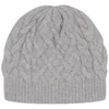 Johnstons of Elgin Cable Knit Cashmere Beanie Hat - Silver/Grey - Image 1
