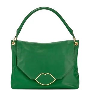 Lulu Guinness Medium Nicola Leather Shoulder Bag - Emerald