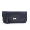 The Cambridge Satchel Company Leather Clutch Bag with Shoulder Strap - Navy - Image 1