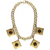 Susan Caplan Vintage Escada Gold Tone Roam Numeral Charm Necklace - Image 1
