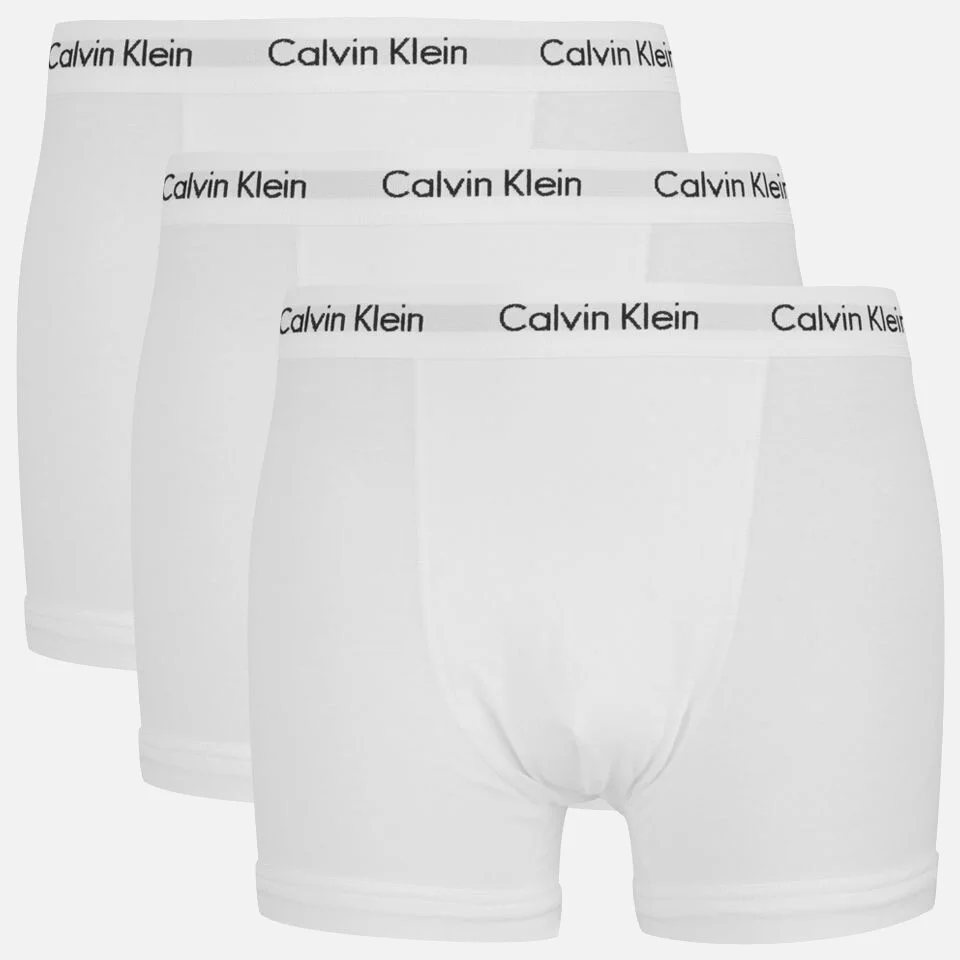 Calvin Klein Men's Cotton Stretch 3-Pack Trunks - White - L Image 1