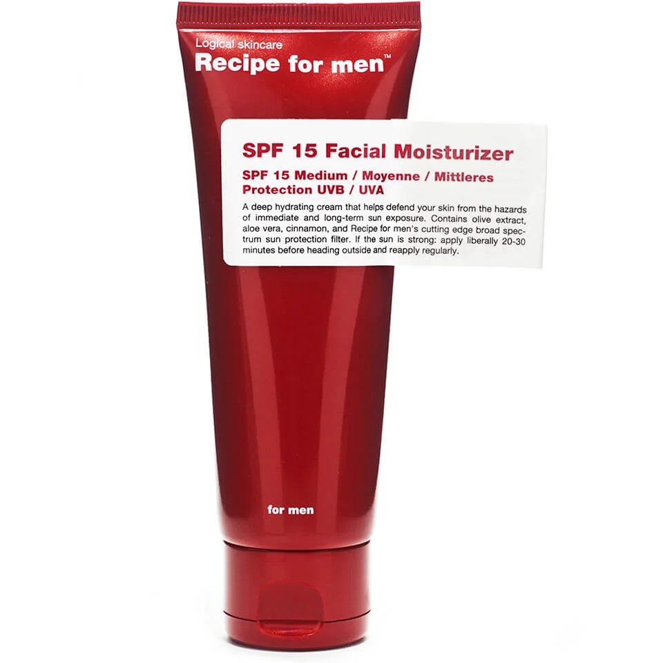Recipe for Men - Facial Moisturiser SPF15 75ml Image 1