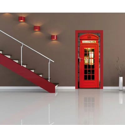 London Phone Box Door Mural