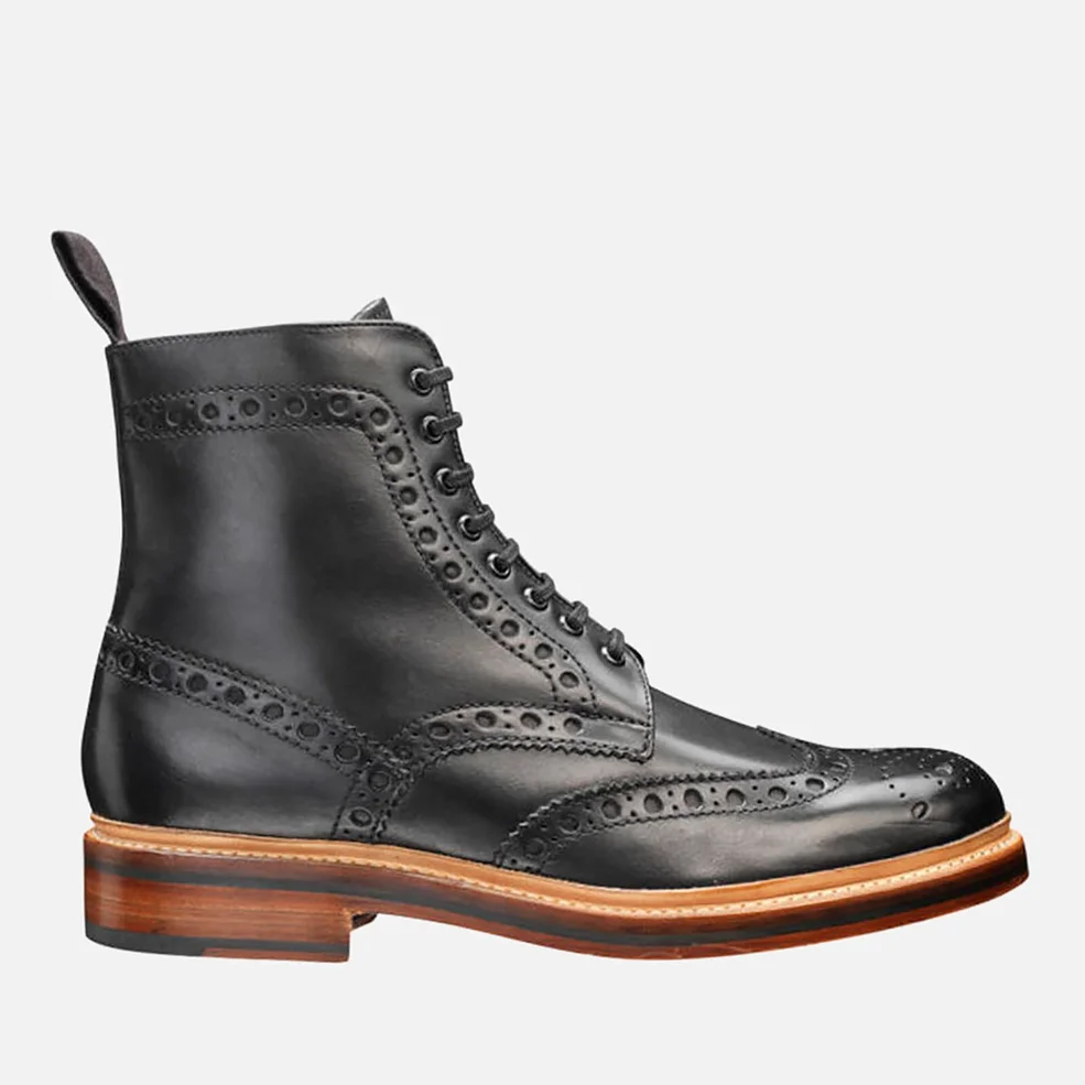 Grenson Men's Fred Brogue Boots - Black Image 1