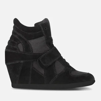 Ash Women's Bowie Suede Wedged Trainers - Black