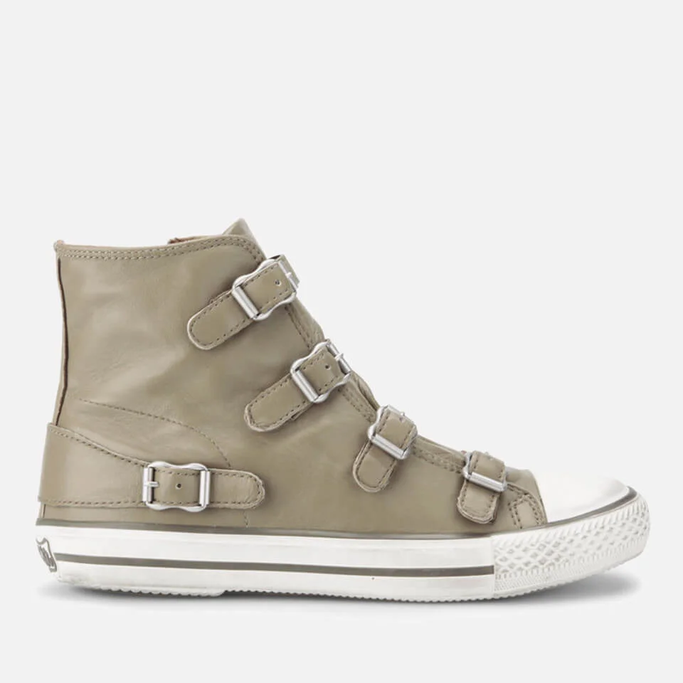 Ash Women's Virgin Leather Hi-Top Trainers - Taupe Image 1