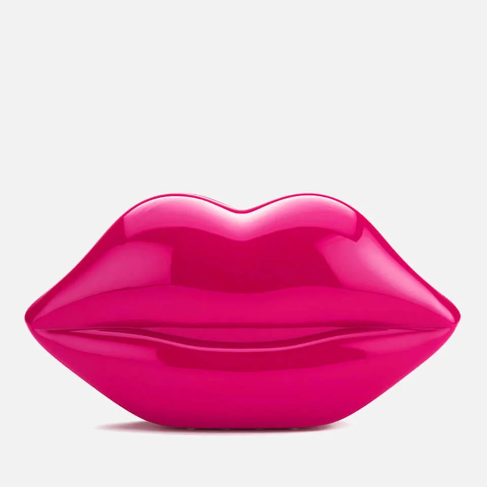 Lulu Guinness Women's Lips Perspex Clutch Bag - Shocking Pink Image 1